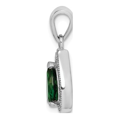 Sterling Silver CZ May Birthstone Pendant – view 3