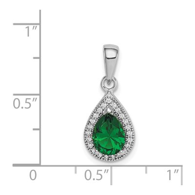 Sterling Silver CZ May Birthstone Pendant – view 5