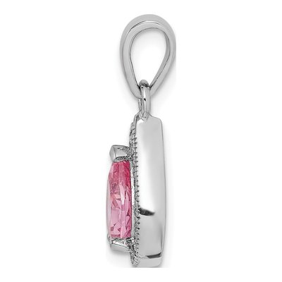 Sterling Silver CZ October Pendant – view 3