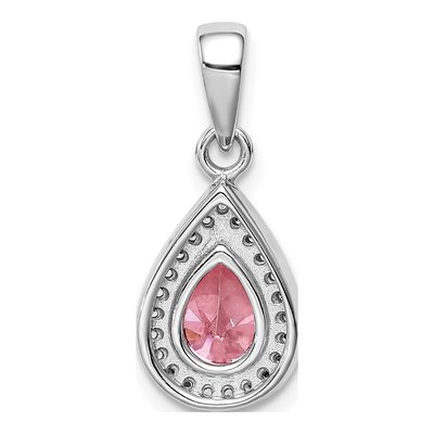 Sterling Silver CZ October Pendant – view 4