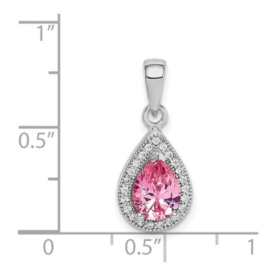 Sterling Silver CZ October Pendant – view 5