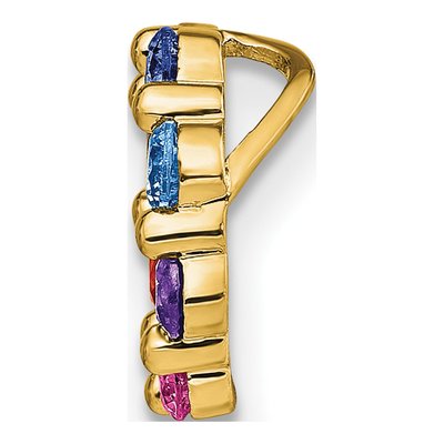 Gold-Plated Sterling Silver CZ Multi-Color Circle Charm – view 3