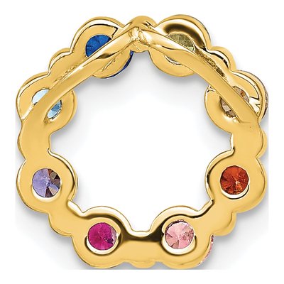 Gold-Plated Sterling Silver CZ Multi-Color Circle Charm – view 4