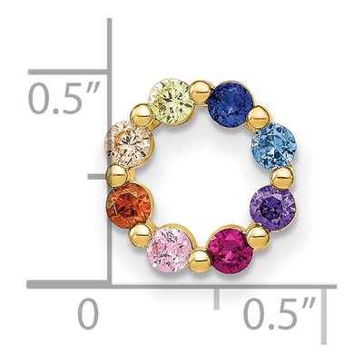 Gold-Plated Sterling Silver CZ Multi-Color Circle Charm – view 5