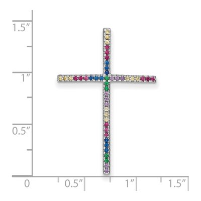 Sterling Silver CZ Cross Slide Pendant – view 5
