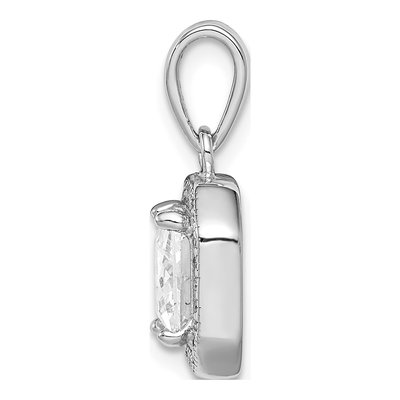Sterling Silver CZ Clear Square Pendant – view 3
