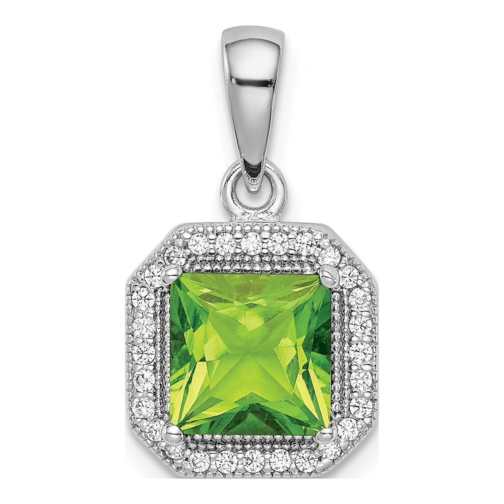 Sterling Silver CZ Birthstone Pendant