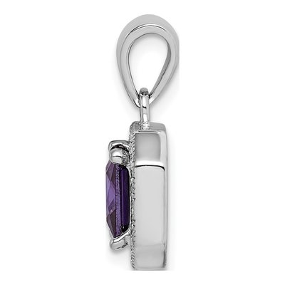 Sterling Silver CZ February Birthstone Pendant – view 3