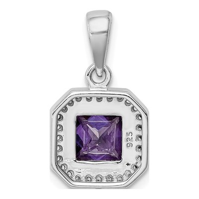 Sterling Silver CZ February Birthstone Pendant – view 4