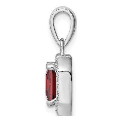 Sterling Silver CZ January Pendant – view 3