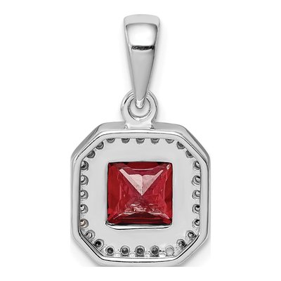 Sterling Silver CZ January Pendant – view 4