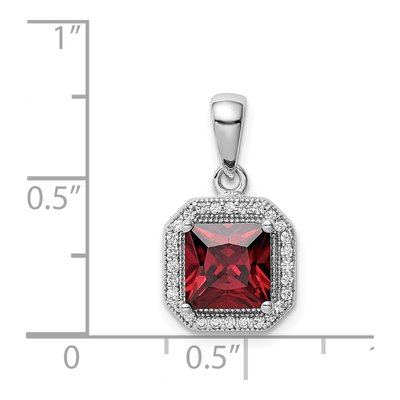 Sterling Silver CZ January Pendant – view 5