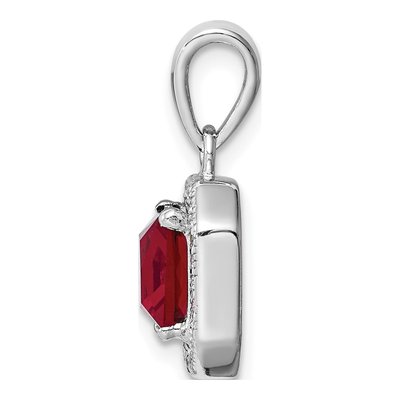 Sterling Silver CZ July Birthstone Pendant – view 3