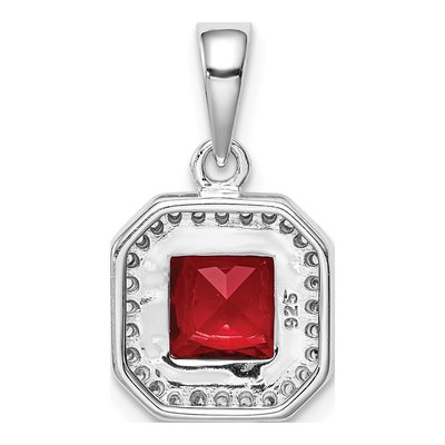 Sterling Silver CZ July Birthstone Pendant – view 4