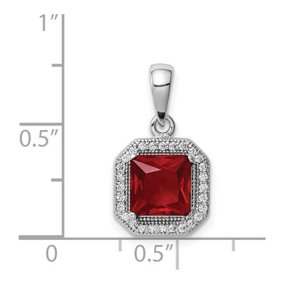 Sterling Silver CZ July Birthstone Pendant – view 5