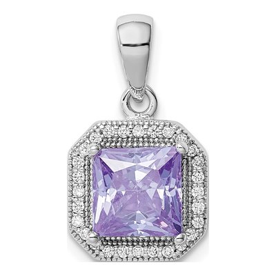 Sterling Silver CZ June Birthstone Pendant