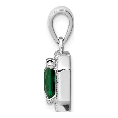 Sterling Silver CZ May Birthstone Pendant – view 3