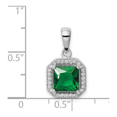 Sterling Silver CZ May Birthstone Pendant – view 5