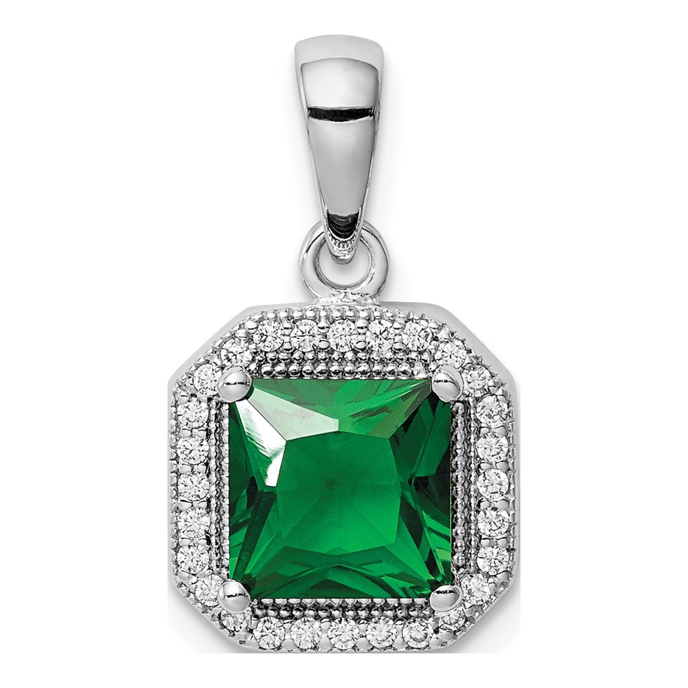 Sterling Silver May Birthstone CZ Pendant