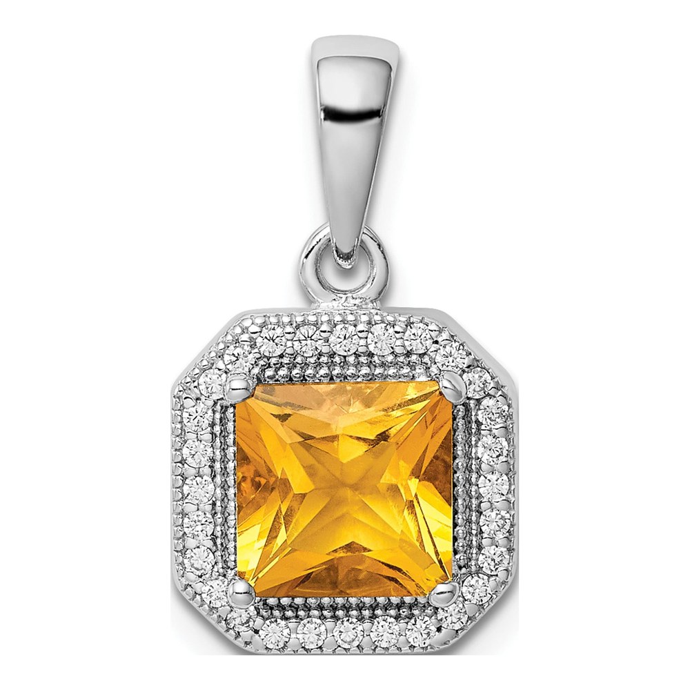 Sterling Silver CZ November Birthstone Pendant