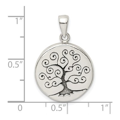 Sterling Silver Antiqued Tree Pendant – view 5