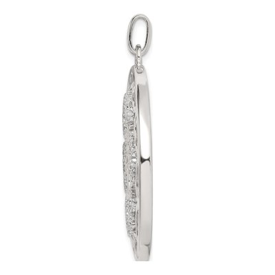 Sterling Silver CZ Hearts Circle Pendant – view 3