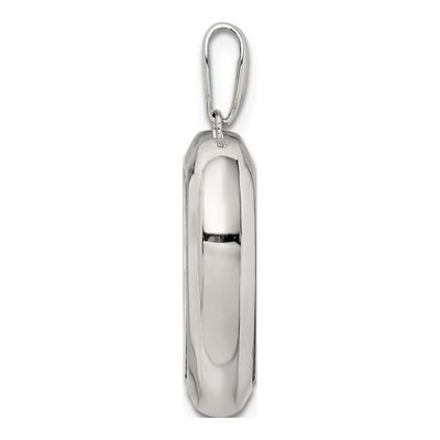 Sterling Silver CZ Heart Glass Pendant – view 3