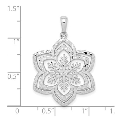 Sterling Silver Diamond-Cut Snowflake Pendant – view 5