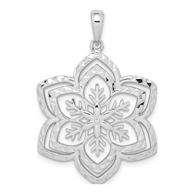 Sterling Silver Diamond-Cut Snowflake Pendant