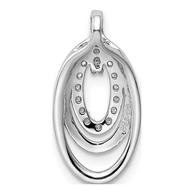 Sterling Silver CZ 3-Oval Slide Pendant – view 4