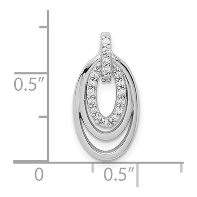 Sterling Silver CZ 3-Oval Slide Pendant – view 5