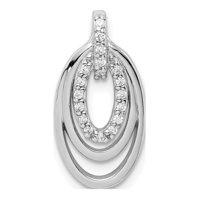 Sterling Silver CZ 3-Oval Slide Pendant