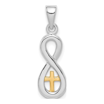 Sterling Silver Cross Infinity Pendant