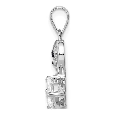 Sterling Silver CZ Swan Couple Pendant – view 3