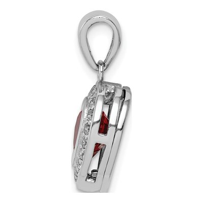 Sterling Silver CZ Heart Pendant – view 3