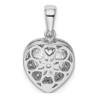 Sterling Silver CZ Heart Pendant – view 4