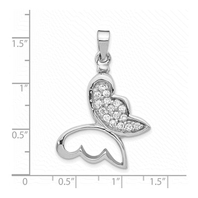 Sterling Silver Butterfly CZ Ash Holder Pendant – view 5
