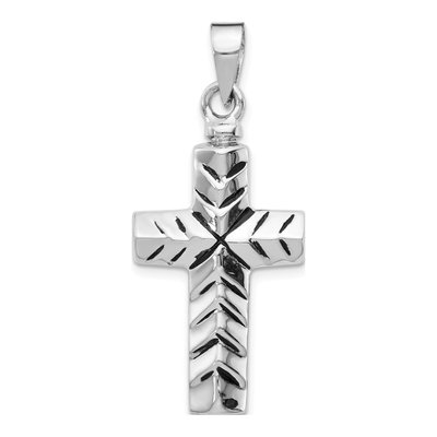Sterling Silver Enameled Cross Ash Holder Pendant