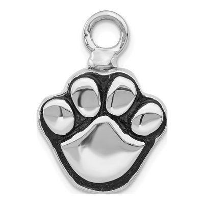 Sterling Silver Paw Print Ash Holder Pendant