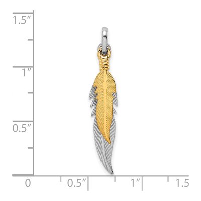 Sterling Silver Double Feather Pendant – view 5