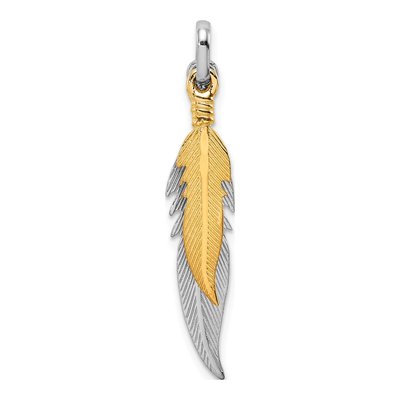 Sterling Silver Double Feather Pendant