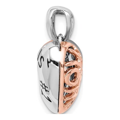 Rose Gold-Plated Sterling Silver CZ Mom Is Number 1 Pendant – view 3
