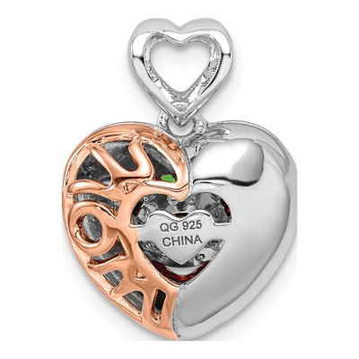 Rose Gold-Plated Sterling Silver CZ Mom Is Number 1 Pendant – view 4