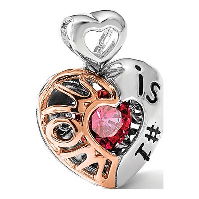 Rose Gold-Plated Sterling Silver CZ Mom Is Number 1 Pendant – view 6