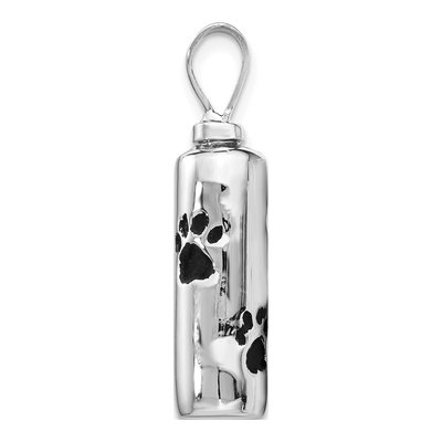 Sterling Silver Paw Print Ash Holder Pendant – view 3