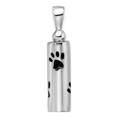 Sterling Silver Paw Print Ash Holder Pendant – view 4