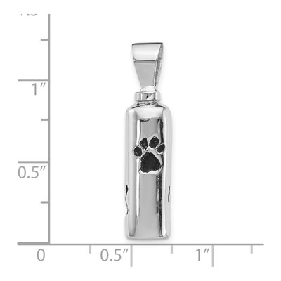 Sterling Silver Paw Print Ash Holder Pendant – view 5