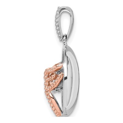Rose Gold-Plated Sterling Silver CZ Heart Wings Pendant – view 3