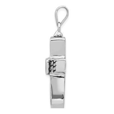 Sterling Silver Antiqued Cross Ash Holder Pendant – view 3