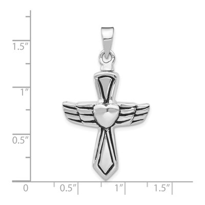 Sterling Silver Antiqued Cross Ash Holder Pendant – view 5